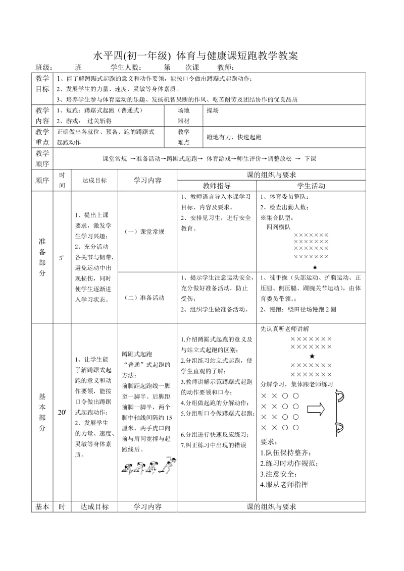 体育教案-蹲踞式起跑(普通式).doc_第1页