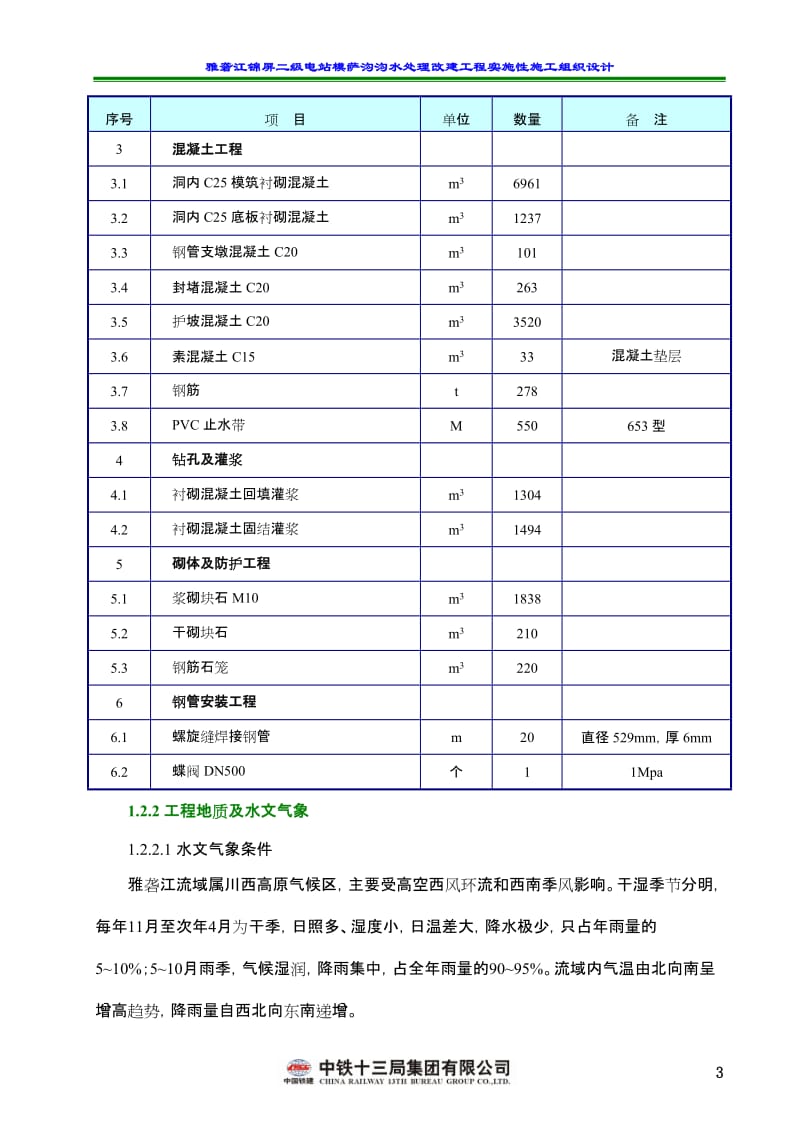 雅砻江锦屏二级电站模萨沟沟水处理改建工程实施性施工组织设计.doc_第3页