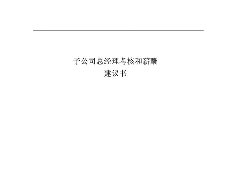 子公司总经理考核和薪酬建议书.ppt_第1页