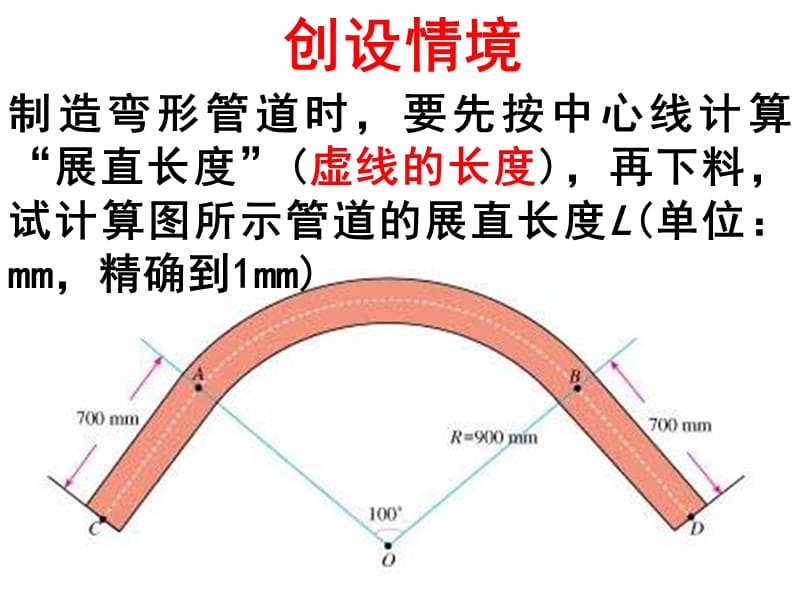 制造弯形管道时要先按中心线计算展直长度虚线的.ppt_第2页