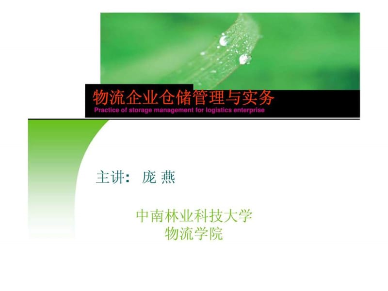 物流企业仓储管理与实务 第四章 仓储商务管理-物流金融与仓单质押运.ppt_第1页