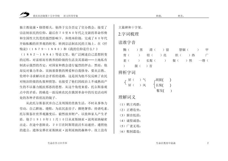 列夫托尔斯泰导学案.doc_第2页