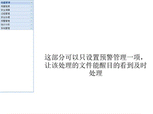 置预警管理一项让该处理的文件能醒目的看到及时处理.ppt