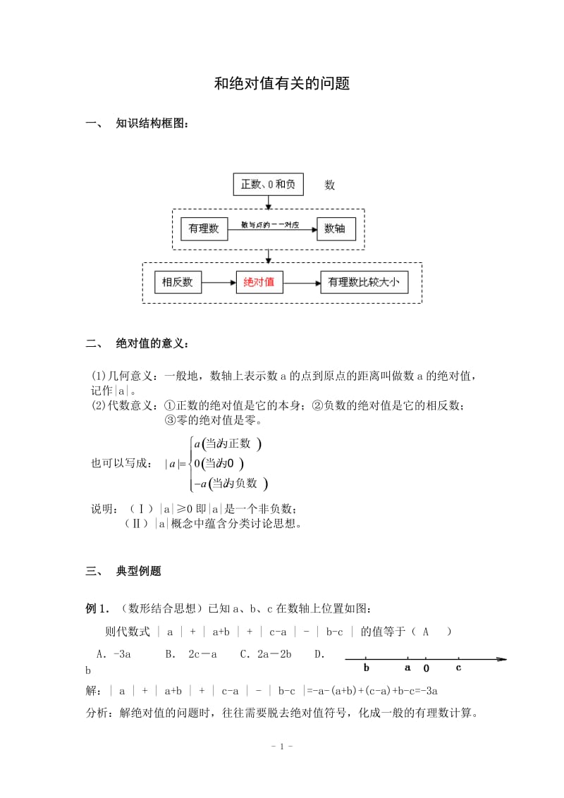 和绝对值有关的问题.doc_第1页