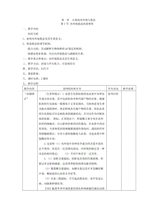 1.2《内环境稳态的重要性》教案靳忠英.doc