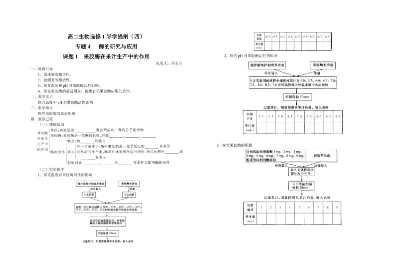 4.1《果胶酶在果汁生产中的作用》导学提纲刘英兰.doc_第1页