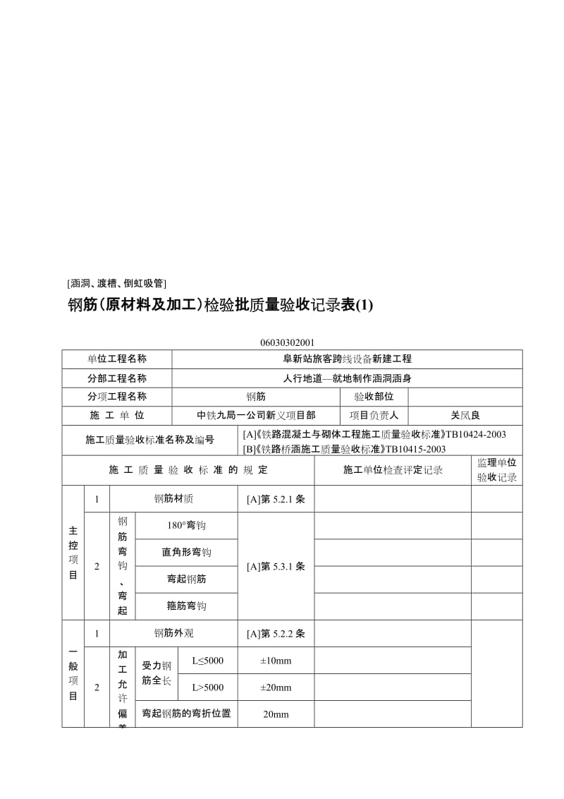 [涵洞、渡槽、倒虹吸管]钢筋(原材料及加工)检验批质量验收记录表(1)[汇总].doc_第1页