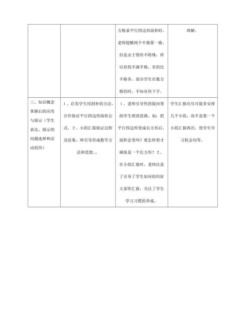 《平行四边形面积》课堂观察记录与分析作业.doc_第2页