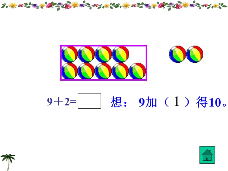 人教版一年级数学上册《8、7、6加几》PPT课件.ppt_第2页