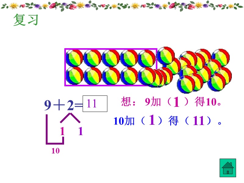 人教版一年级数学上册《8、7、6加几》PPT课件.ppt_第3页