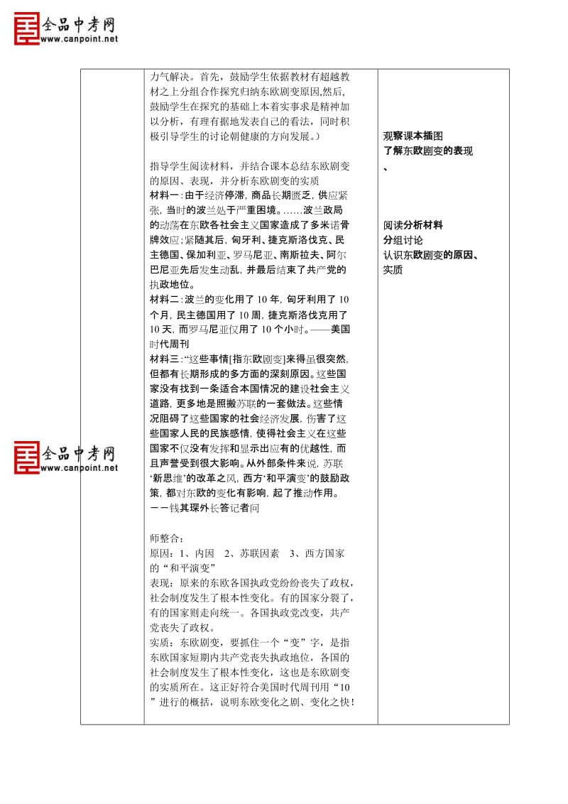 《东欧社会主义国家的改革与演变》教学设计.doc_第3页