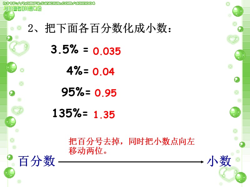 新课标人教版六年级上百分数与分数的互化ppt课件 (2).ppt_第3页