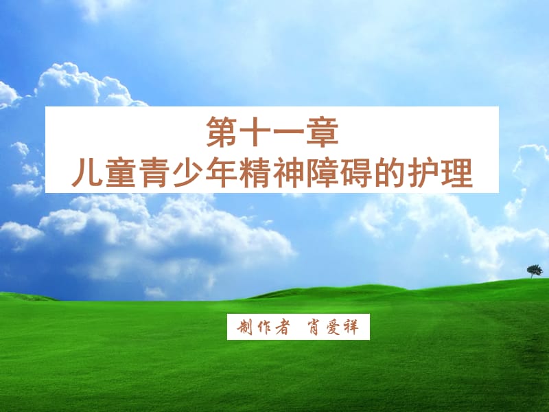 章儿童青少精神障碍的护理ppt课件.ppt_第1页