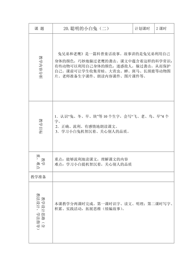 《聪明的小白兔》（二）教学设计1doc.doc_第1页