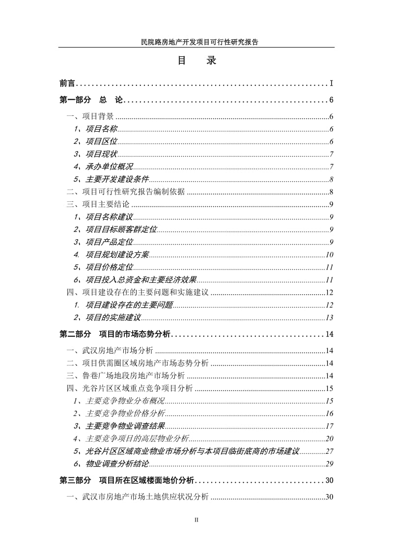 【商业地产-DOC】武汉民院路房地产开发项目可行性研究报告-79页.doc_第2页