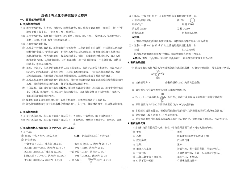 高中化学选修选修五知识点整理.doc_第1页