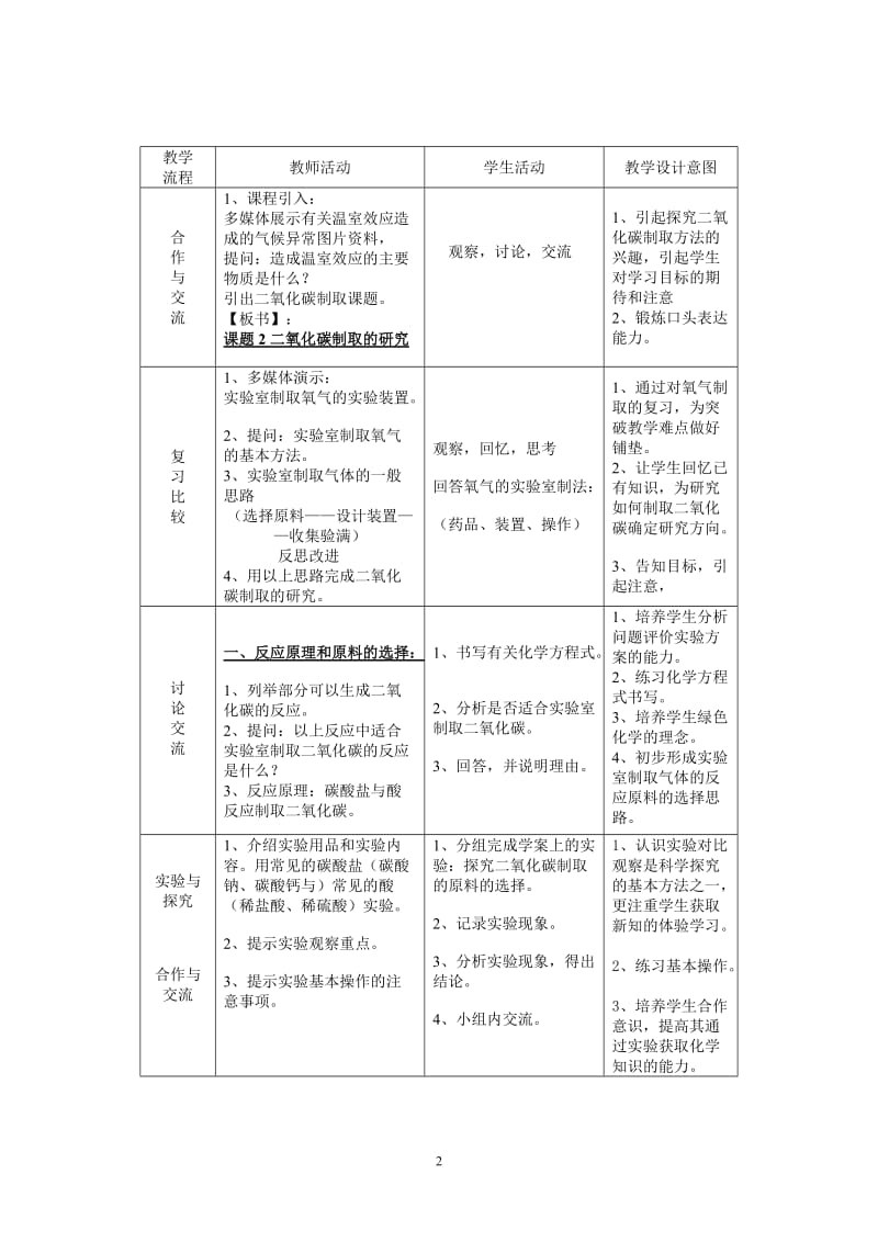 二氧化碳制取的研究教学设计.doc_第2页