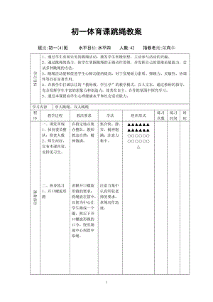 初一体育课跳绳教案.doc