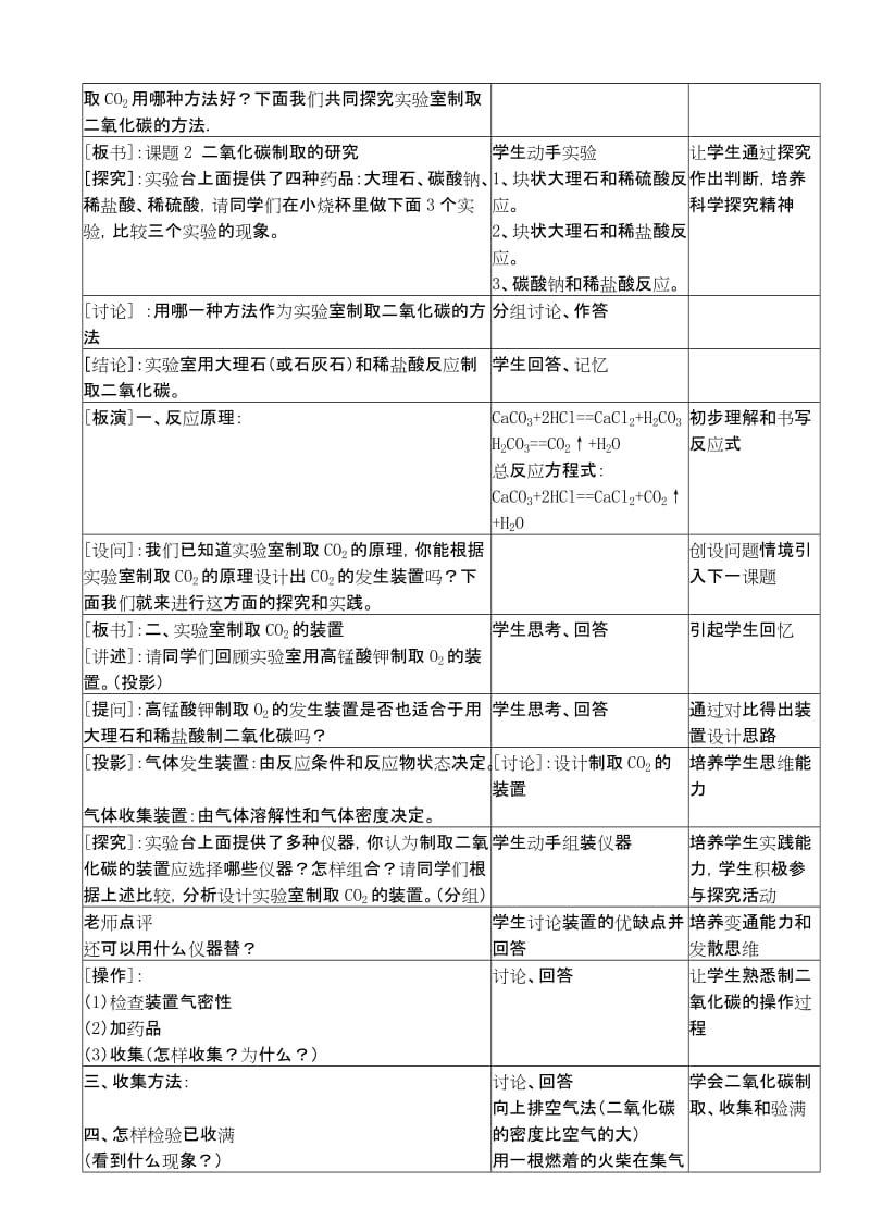 二氧化碳制取的探究教学设计.doc_第2页