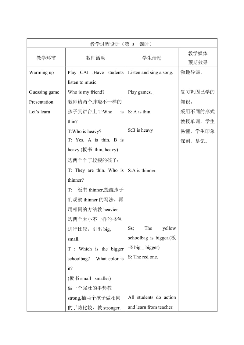 冯元霞六年级下册英语教学设计第一单元3.doc_第3页