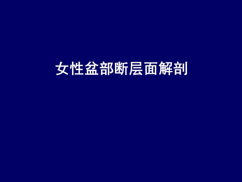 人体断层解剖学-女性盆部断层面解剖PPT课件.ppt_第1页