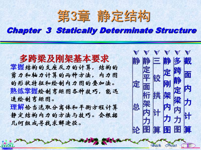 多跨梁及刚架基本要求掌握结构的支座反力的计算,结构的剪.ppt_第1页