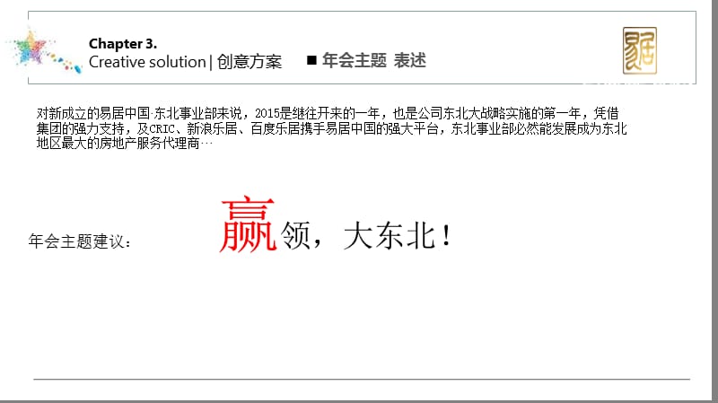 上海年会策划公司、年会场地策划、年会开场策划、策划节目、活动流程2015中国企业年会策划方案.ppt_第3页