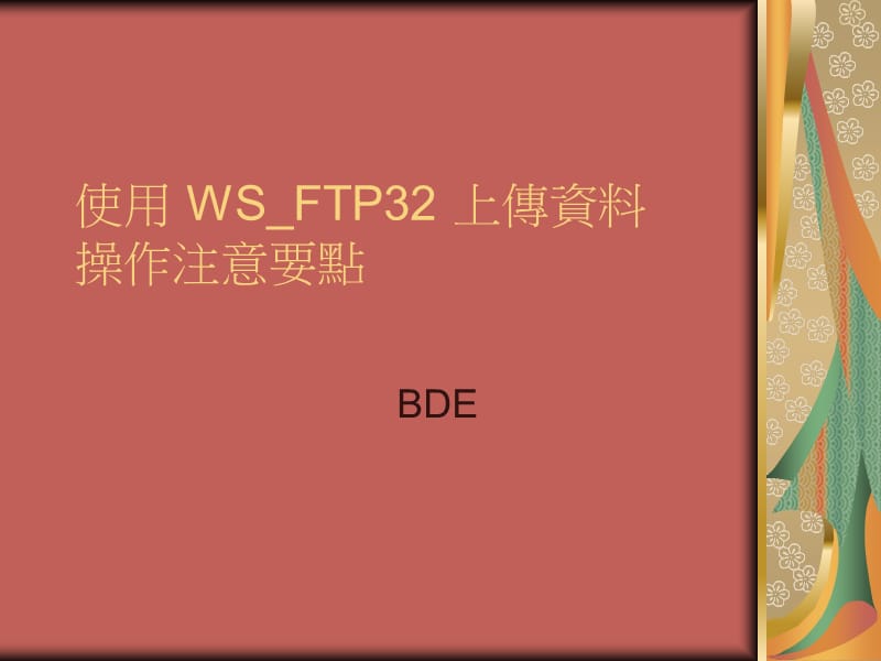 使用WSFTP上传资料操作注意要点.ppt_第1页