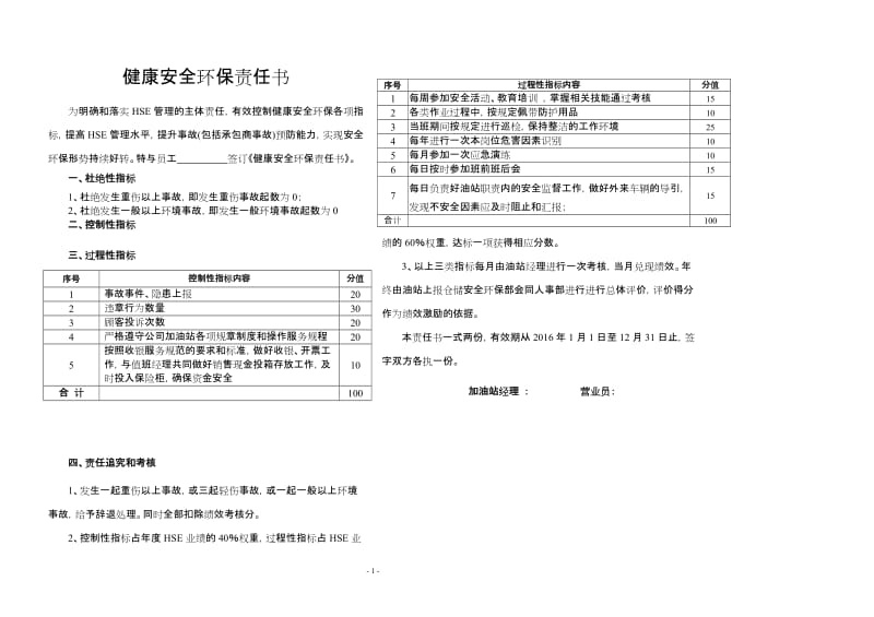 健康安全环保责任书(营业员与油站经理签订).doc_第1页