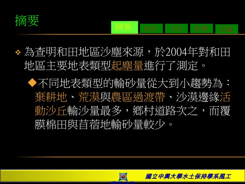 沙尘暴期间和田地区主要地表类型土壤风蚀量研究.ppt_第2页