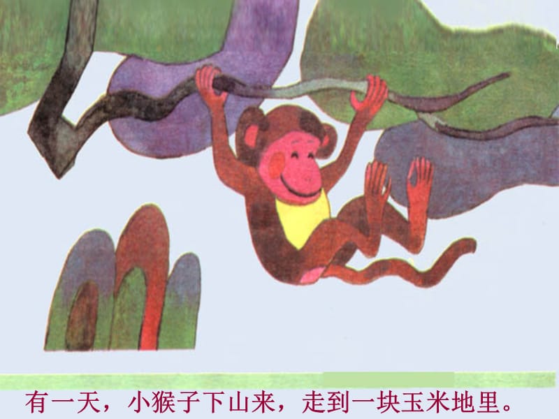 有一天小猴子下山来走到一块玉米地里.ppt_第2页