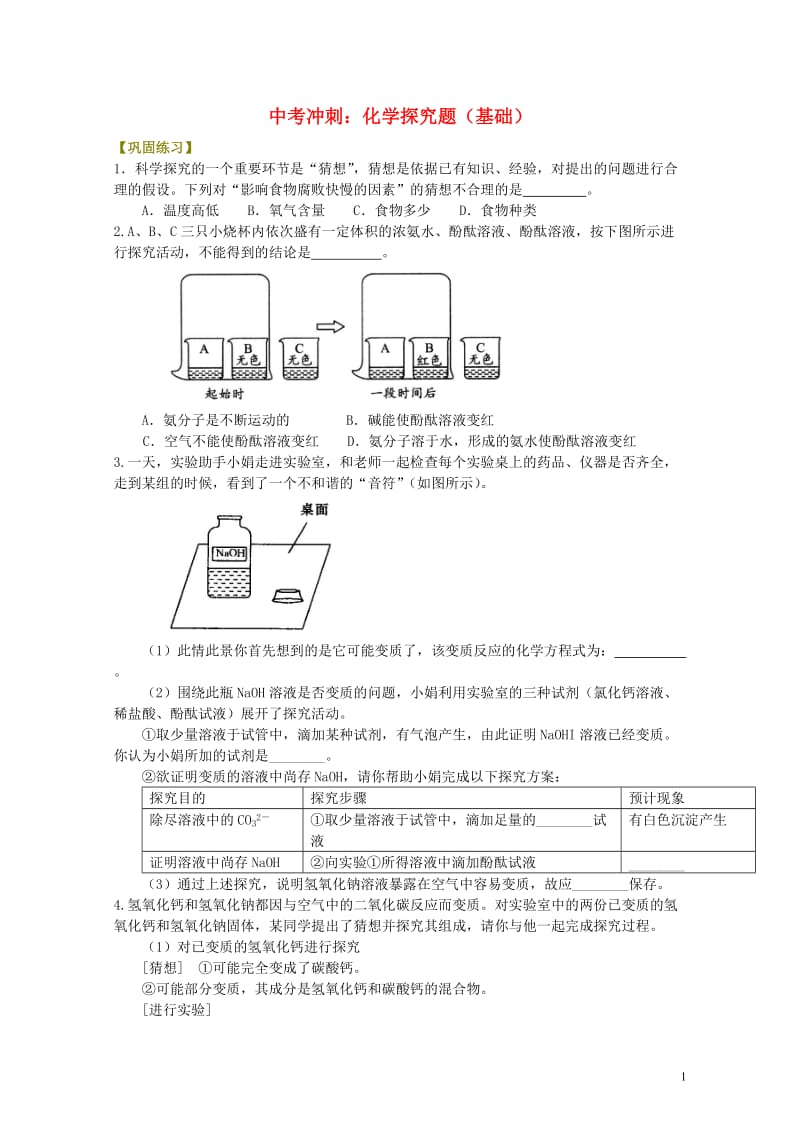 中考化学总复习化学探究题基础巩固练习20190110323.doc_第1页