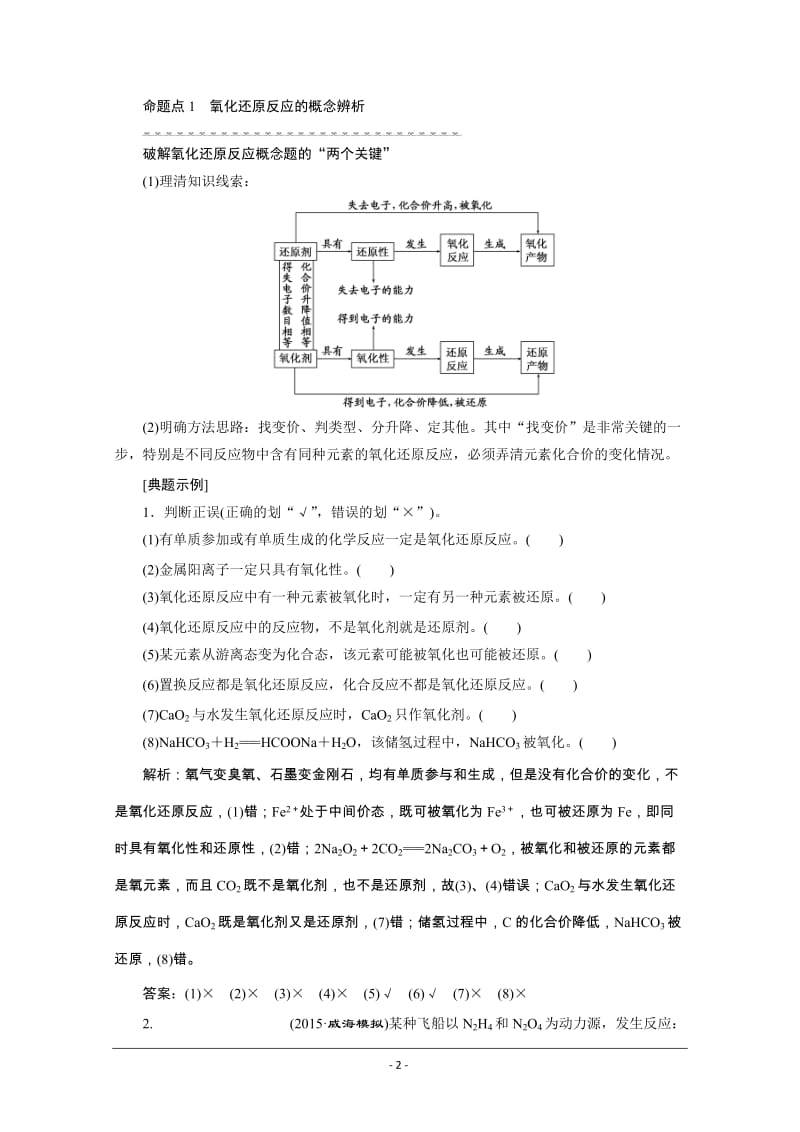 2016届《三维设计》高考化学(人教版)Word书稿 第4章 第3节 氧化还原反应的基本概念 讲义 Word版含答案.doc_第2页
