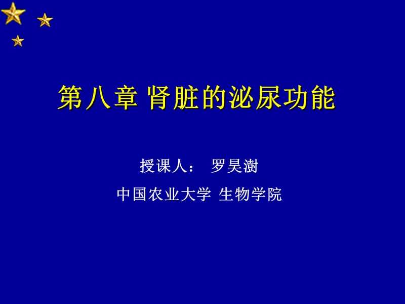 《生理学》第八章肾脏的功能ppt课件.ppt_第1页