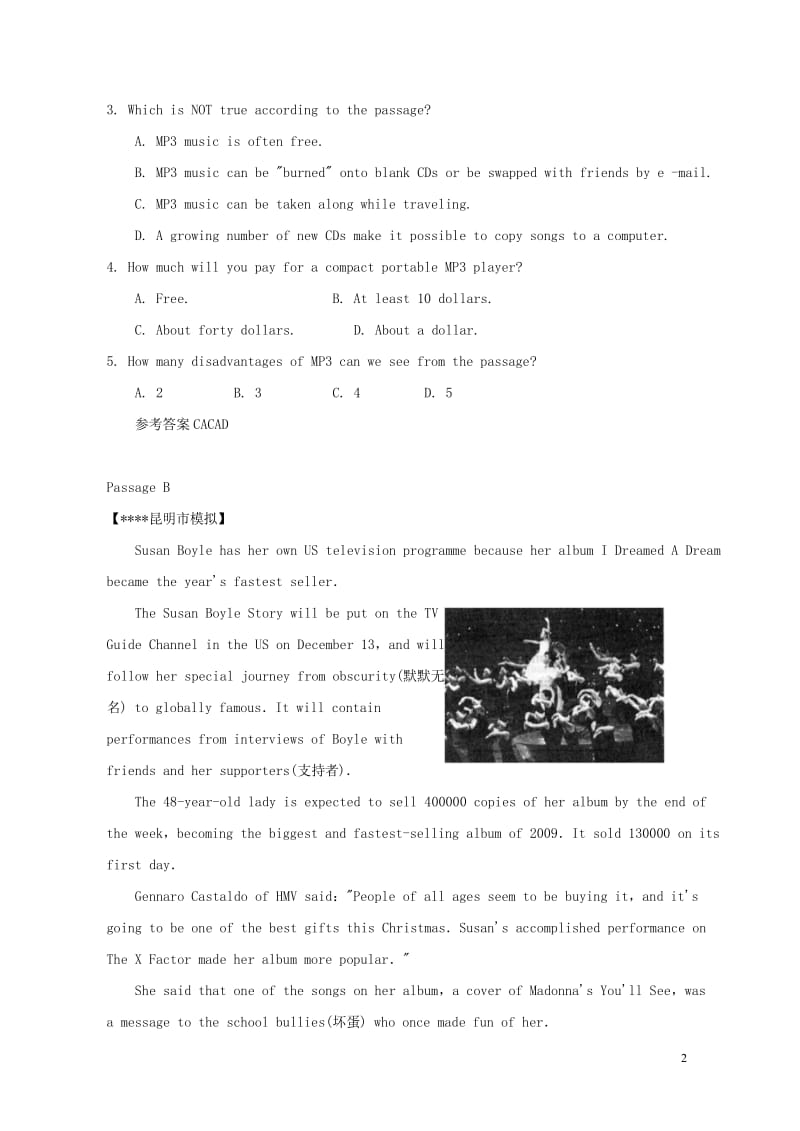 2019中考英语二轮复习阅读理解基础编题11人教新目标版20190314136.wps_第2页