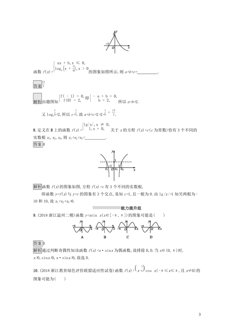 浙江专用2020版高考数学大一轮复习第二章函数考点规范练9函数的图象20190118431.docx_第3页