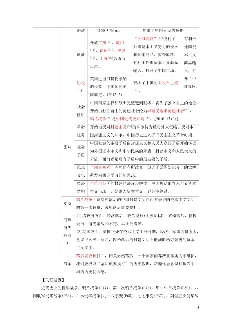 2018年中考历史总复习全程突破模块二中国近代史北师大版201901092115.doc_第3页