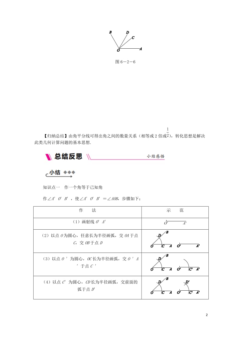 2018年秋七年级数学上册第6章平面图形的认识一6.2角6.2.2角的画法与角的平分线同步练习新版苏科版201901143181.docx_第2页