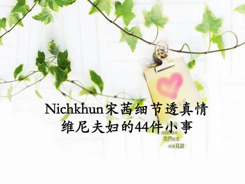 Nichkhun宋茜细节透真情维尼夫妇的44件小事.ppt_第1页