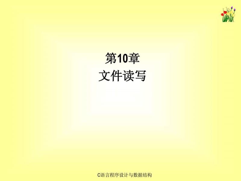 《C语言程序设计与数据结构》第10章文件读写.ppt_第1页