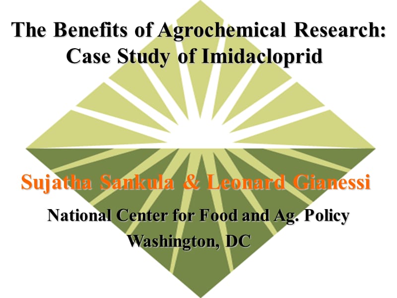 The Benefits of Agrochemical Research：Case Study of Imidacloprid.ppt_第1页