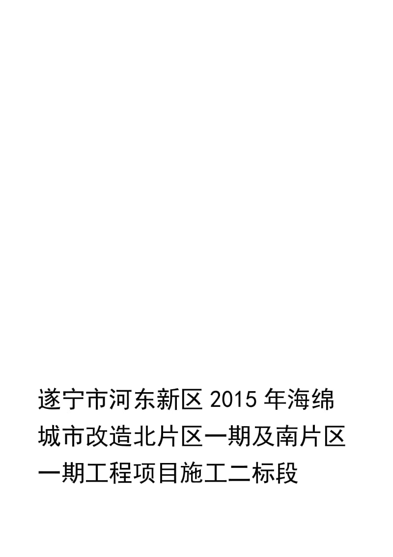 海绵城市改造北片区一期及南片区一期工程项目施工组织设计.doc_第1页