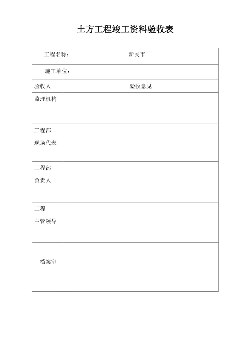 市政土方工程竣工资料.doc_第1页