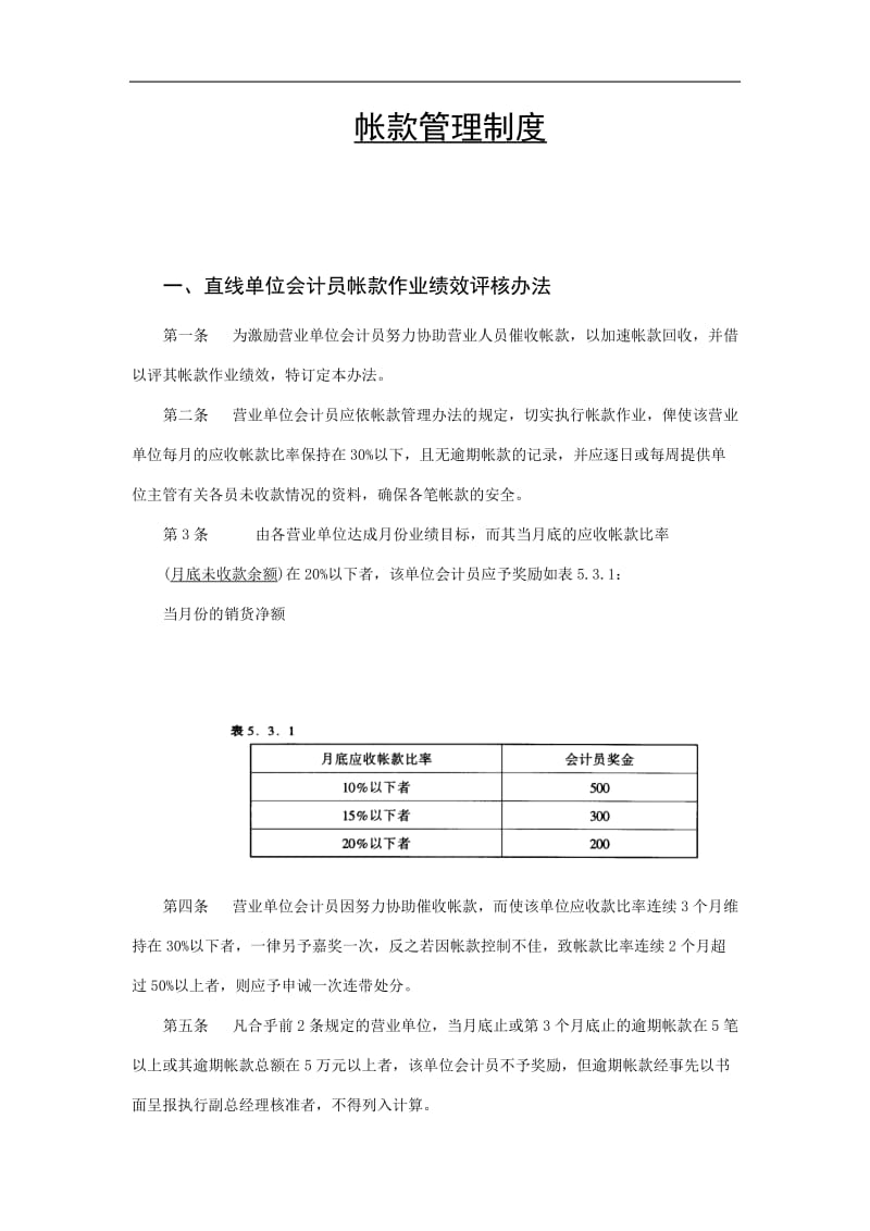 2019帐款管理制度精选.doc_第1页