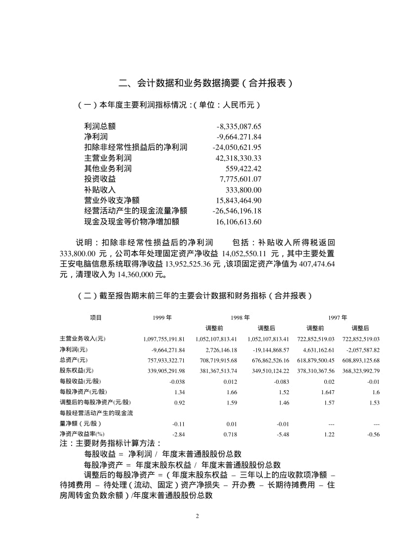 上海物资贸易中心股份有限公司 一九九九年度报告.pdf_第2页