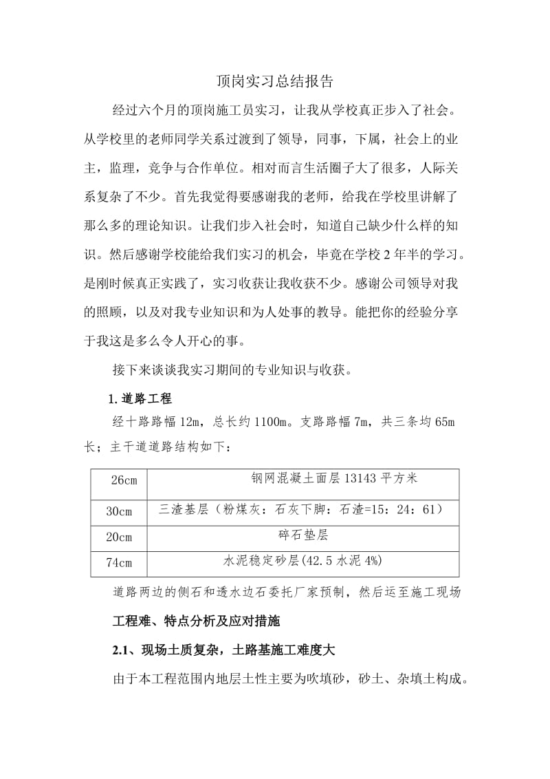 2019年道路_顶岗实习总结报告).doc_第1页