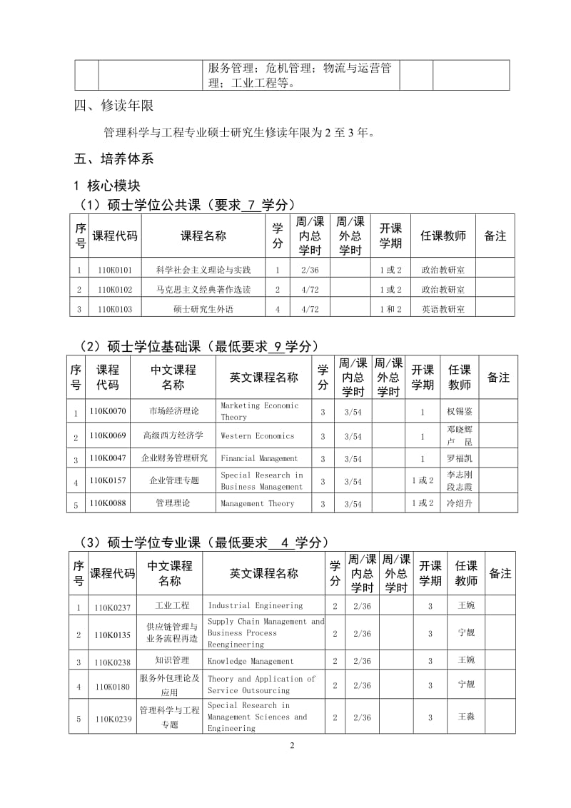 中国海洋大学学术型学位研究生培养方案报表管理科学与工程硕士.doc_第3页