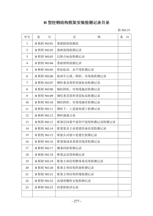 H型柱钢结构框架安装检测记录.doc