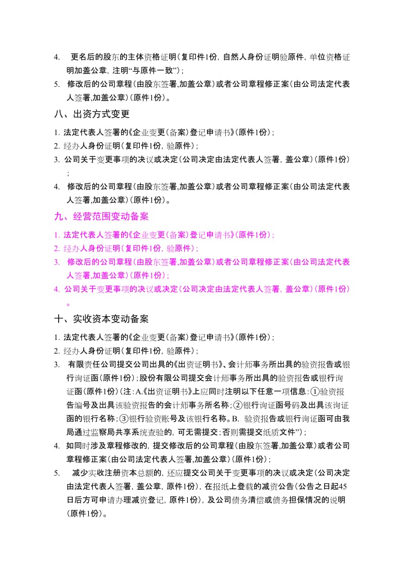 内资公司变更申请材料清单.doc_第3页