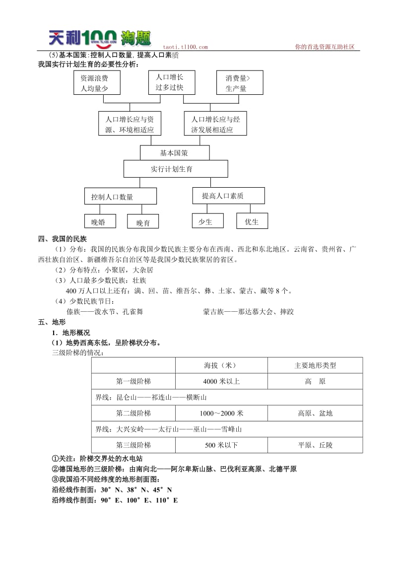 2010届高三地理二轮复习专题讲练：中国地理概况教案.doc_第3页